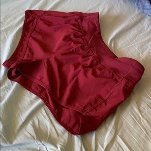 Red athletic shorts